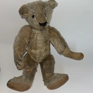 ANTIQUE 1900’s STEIFF MOHAIR TEDDY 13” SHOE BUTTON EYES